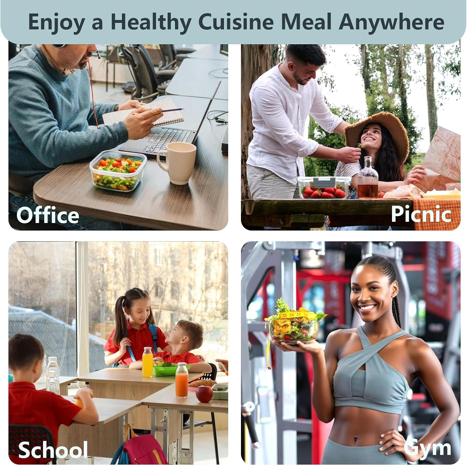 12 Pack Stackable Glass Meal Prep Containers with Lids – Safe & Versatile