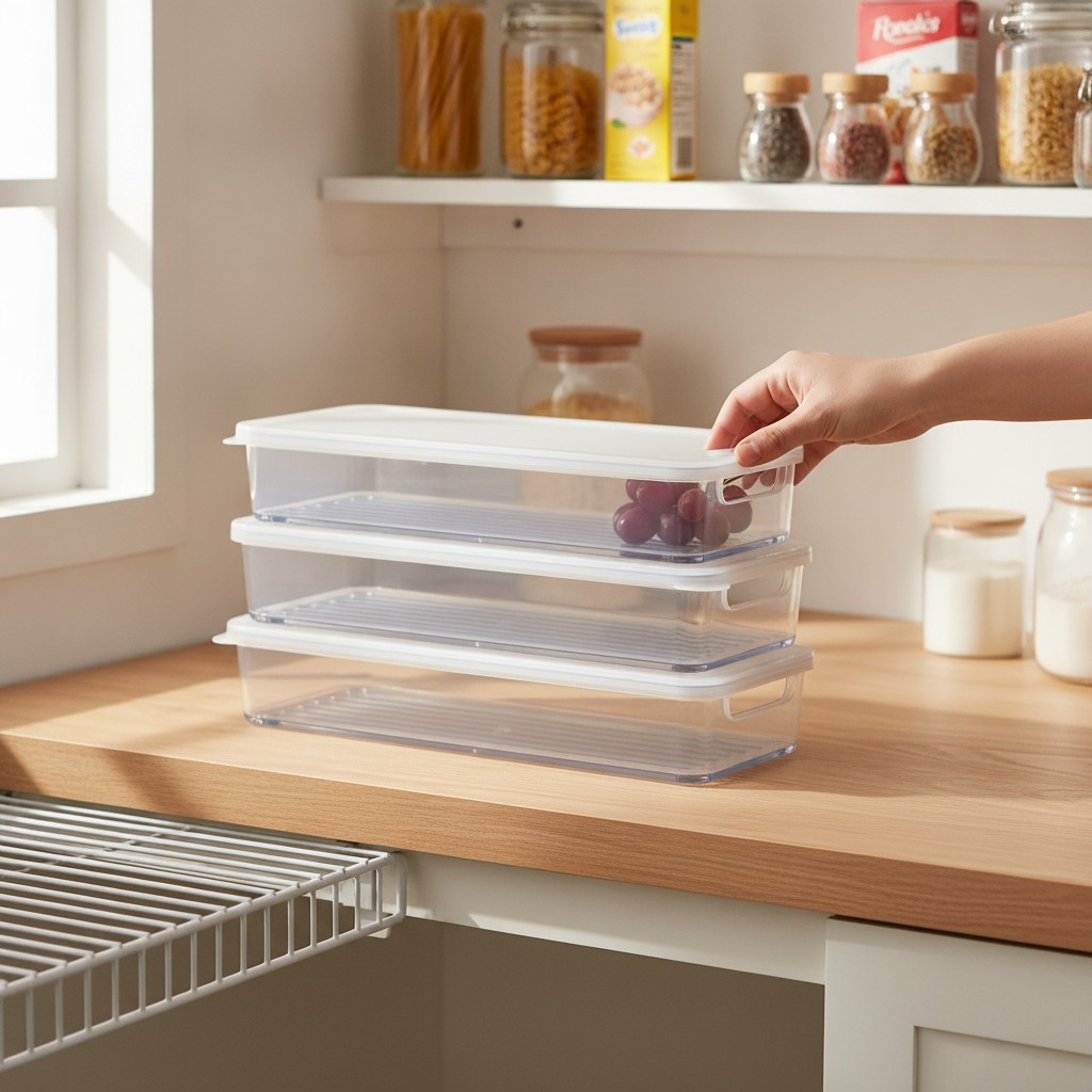 Durable Transparent Food Storage Box – 3 Pack 600ml for Kitchen Organization