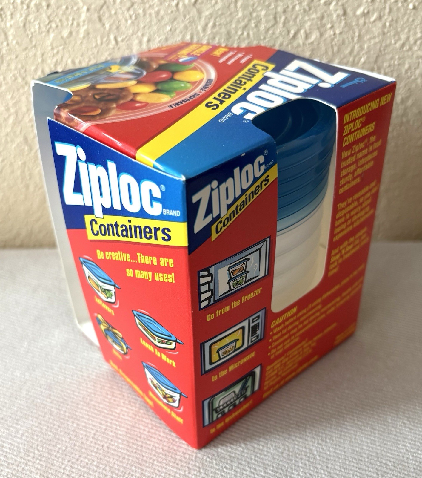Ziploc Vintage 1998 Snap’n Seal Single Serve 8fl.oz./1 Cup 6 Storage Containers