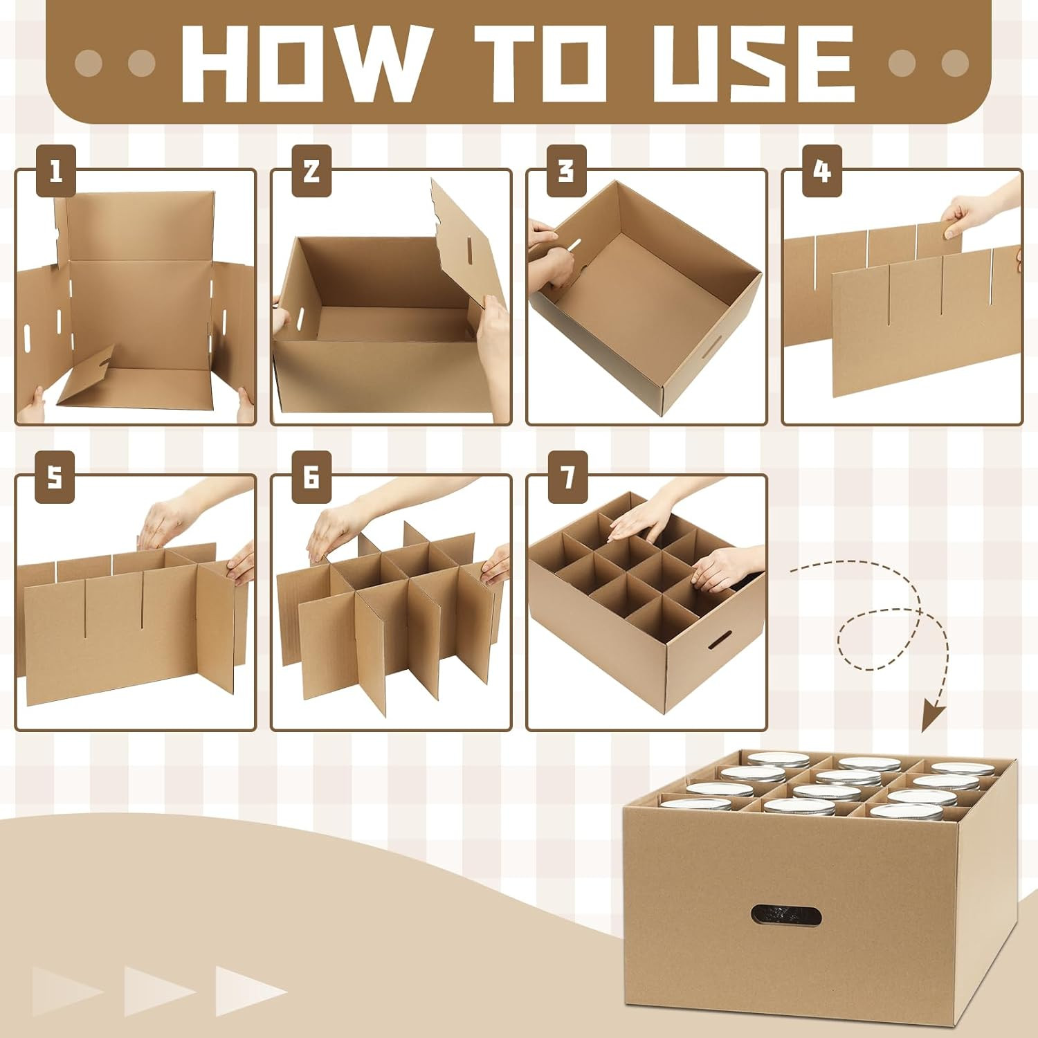 Mason Jar Storage Box Set – 12 Stackable Containers with Handles for Moving