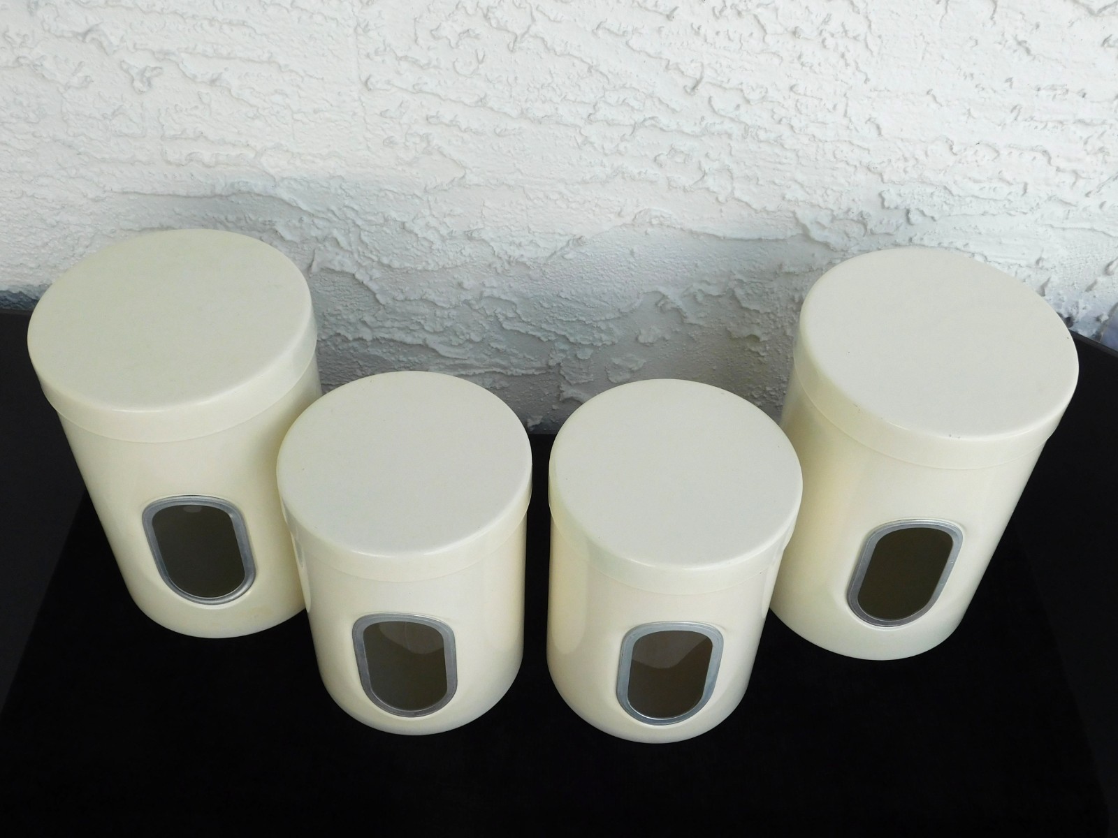 RARE VINTAGE Wesco “Classic Line” Kitchen Canister Container (Set of 4 – Almond)