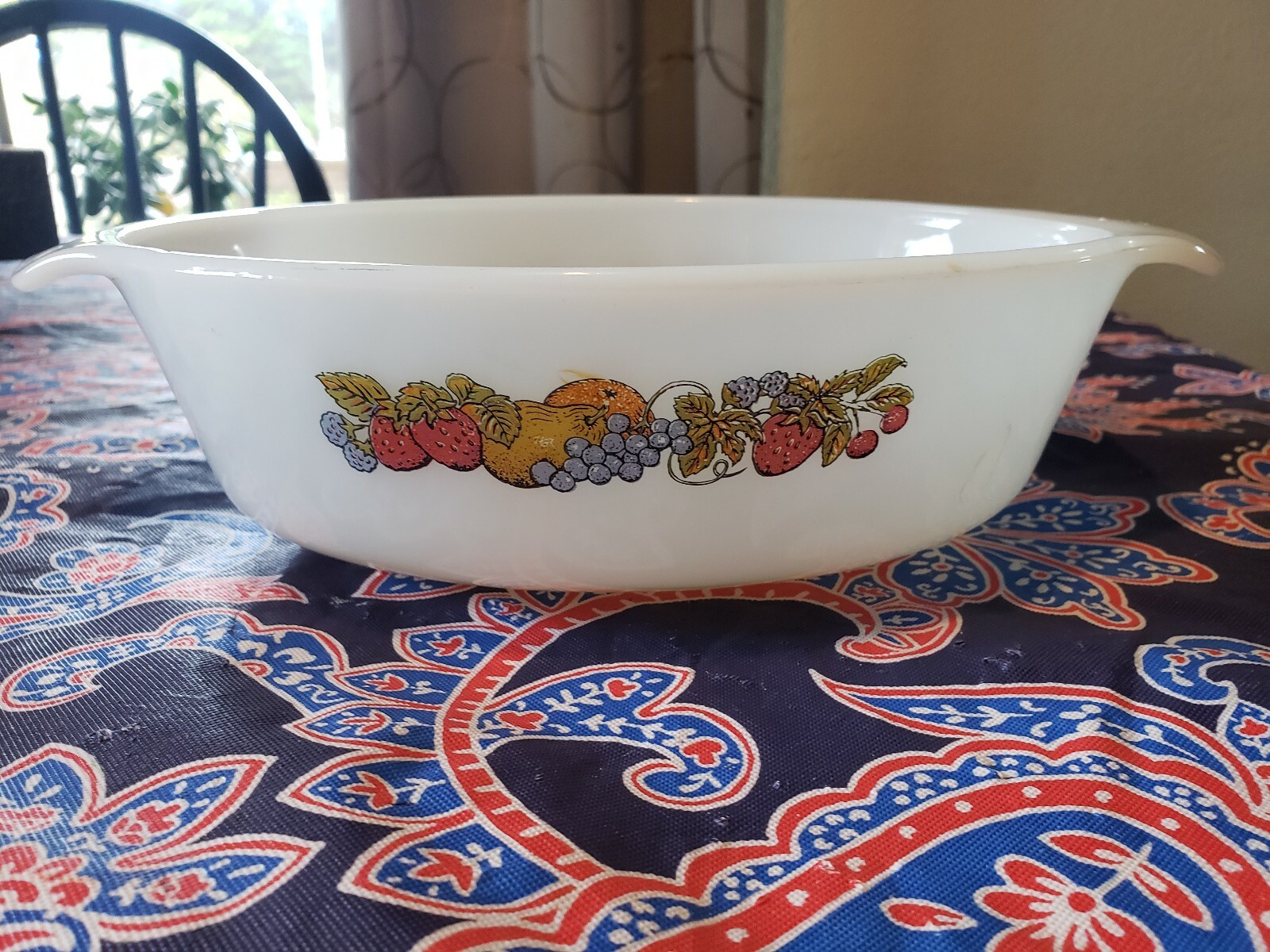 Anchor Hocking/Fire King USA, oval, casserole bakeware, Beautiful Bounty pattern