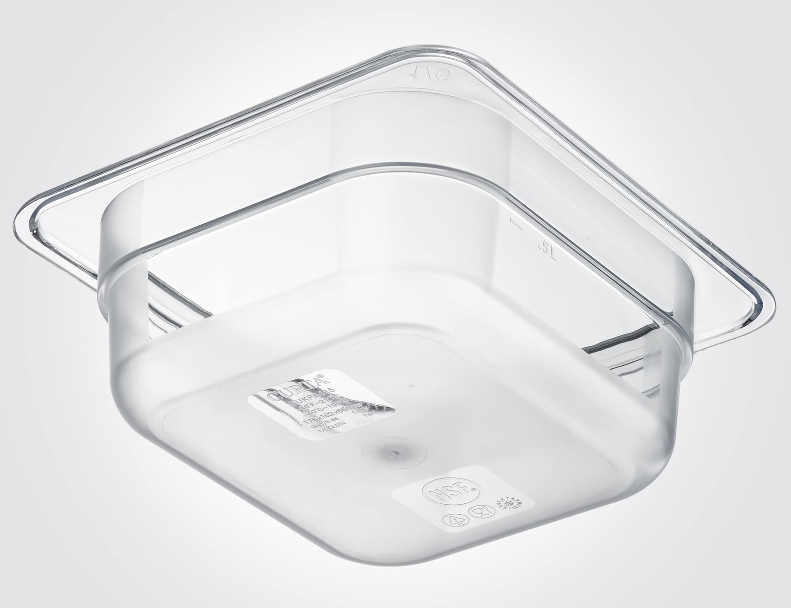 6 PCS NSF Food Pans 1/6 Size 2 1/2 Inch Deep Commercial Clear Plastic