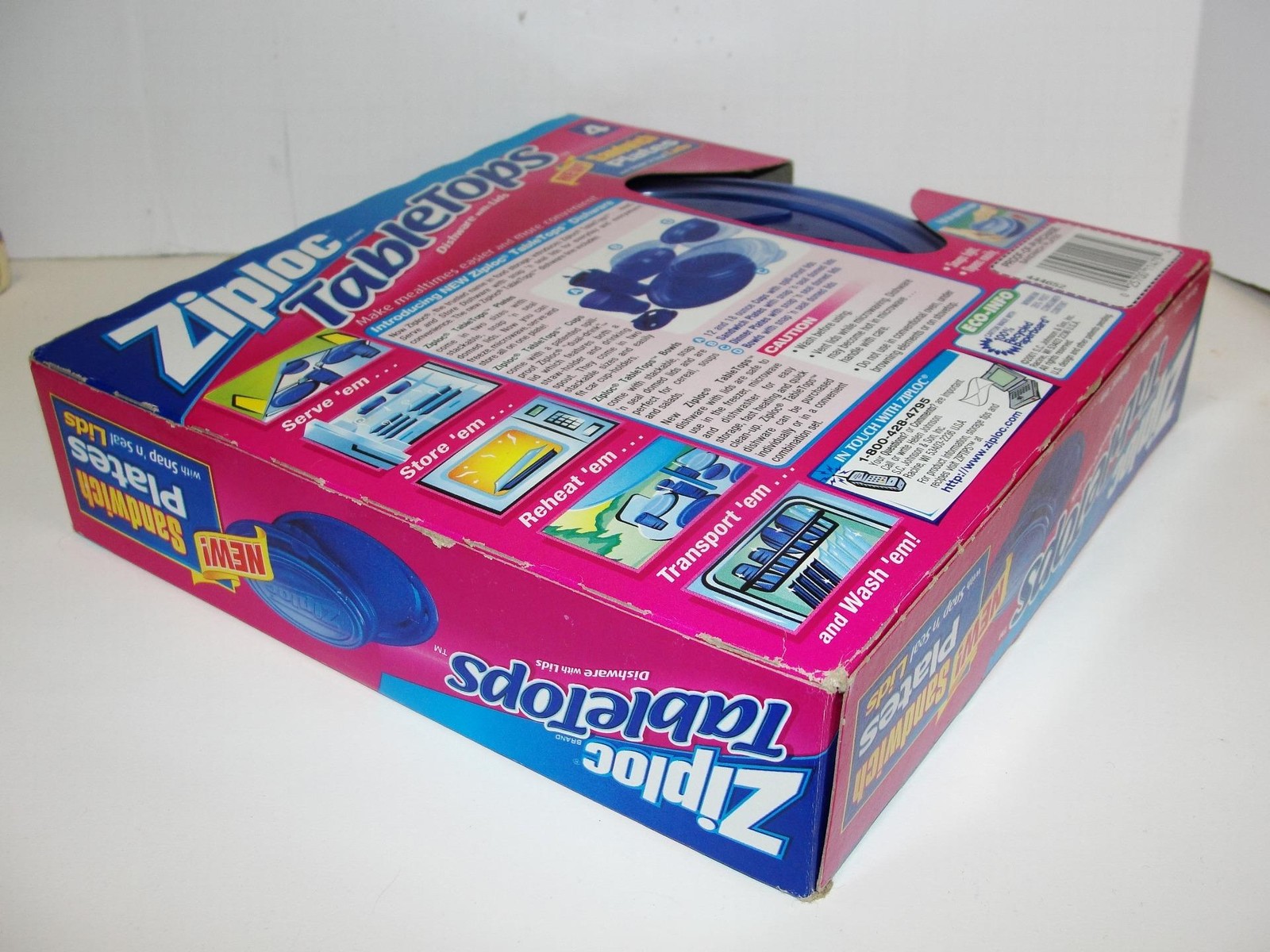 Ziploc Tabletop Sandwich Plates with Snap ‘n Seal Lids – 4 Pack Torn Sealed Box