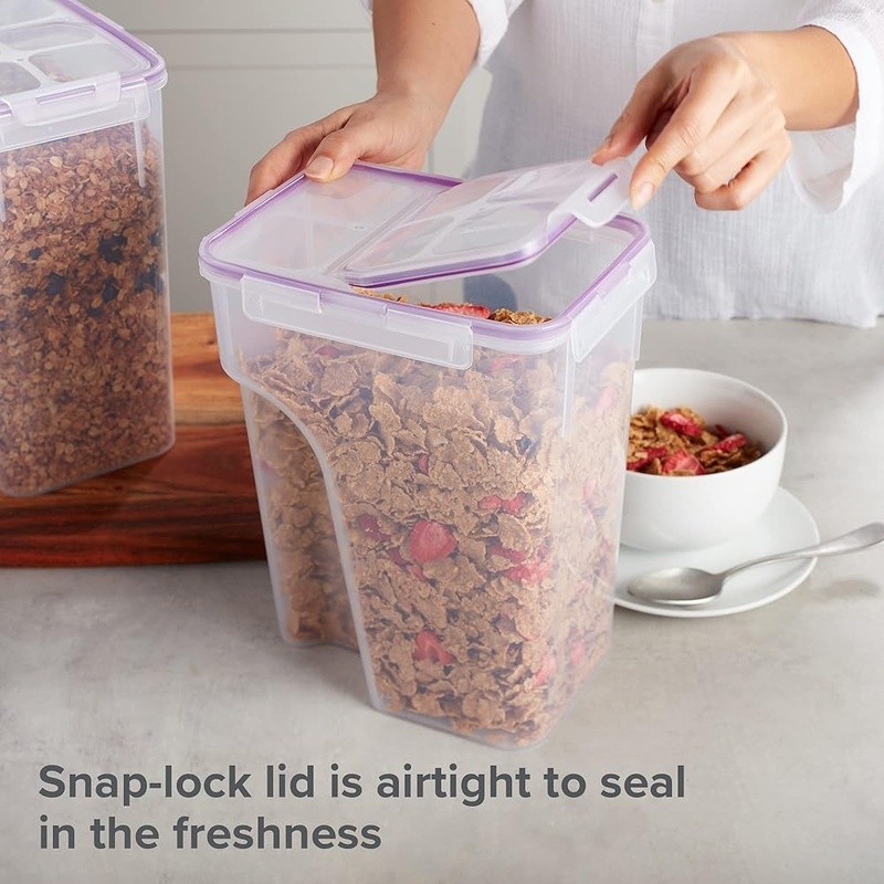 Airtight Plastic Storage Containers Set of 2 Flip Top Snap Lock BPA Free New