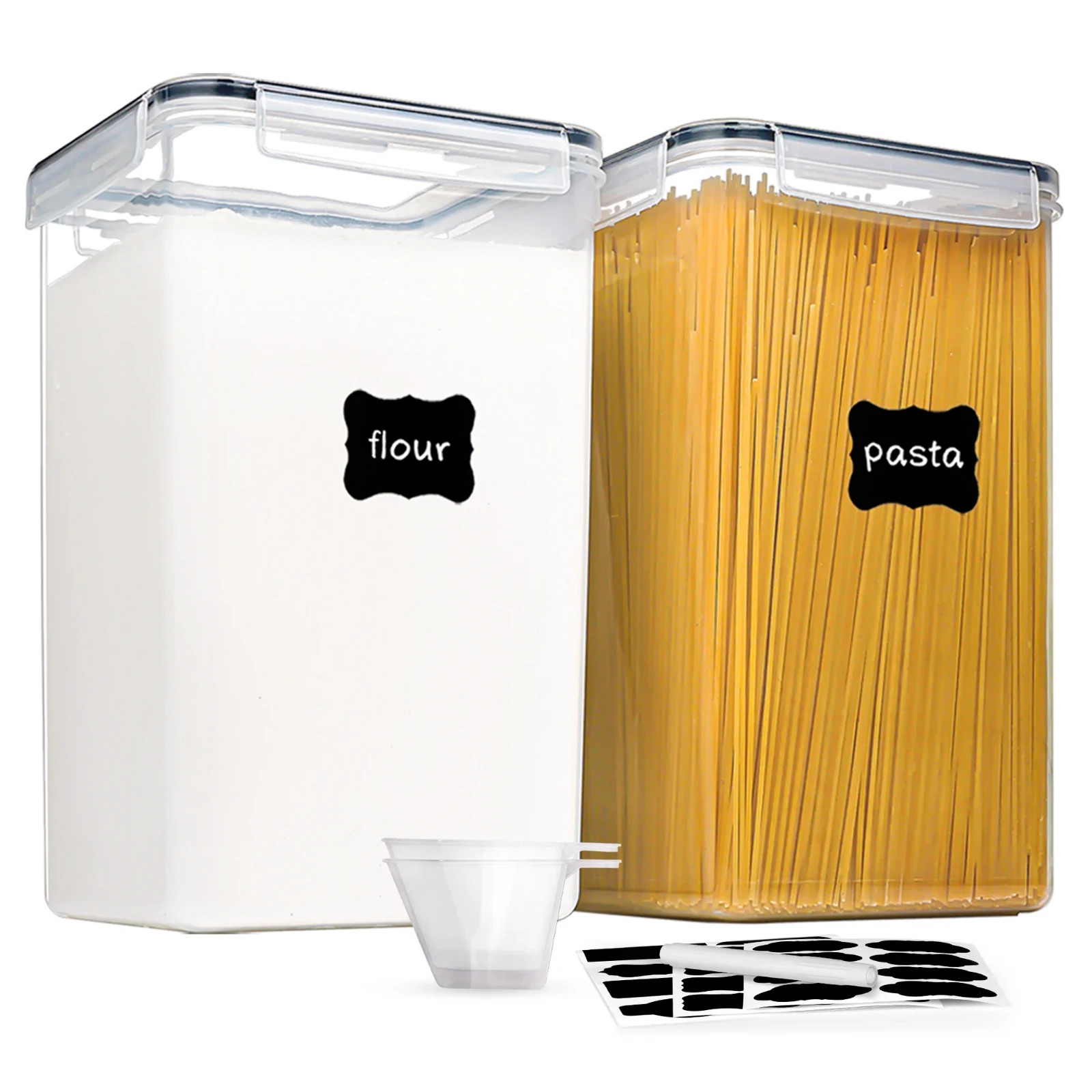 Vtopmart Airtight Storage Canisters for Flour, Sugar, 2 Pcs Large Food Storage