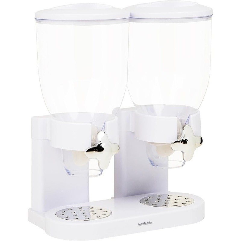 Airtight Cereal Dispenser Dual Storage Container Twist Valve Crumb Tray 3.5L New