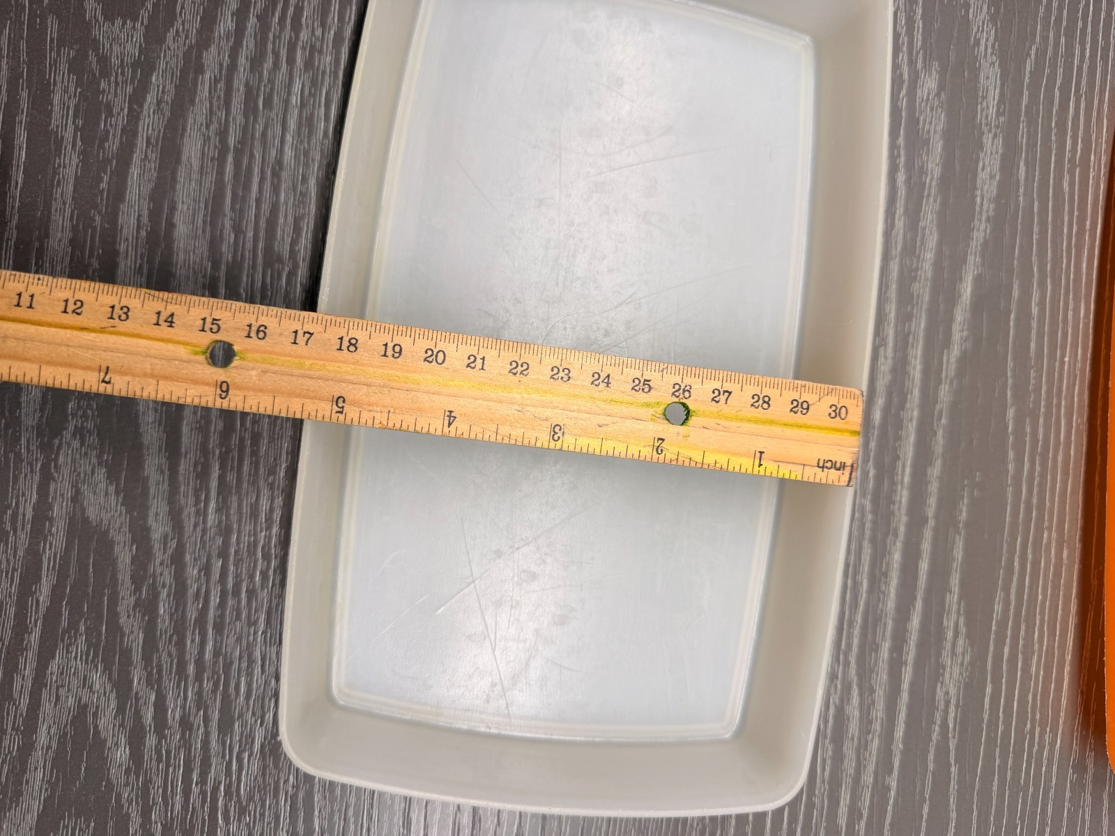 Tupperware Container #5552A-7 #714-5 Rectangular Orange Lid 600ml