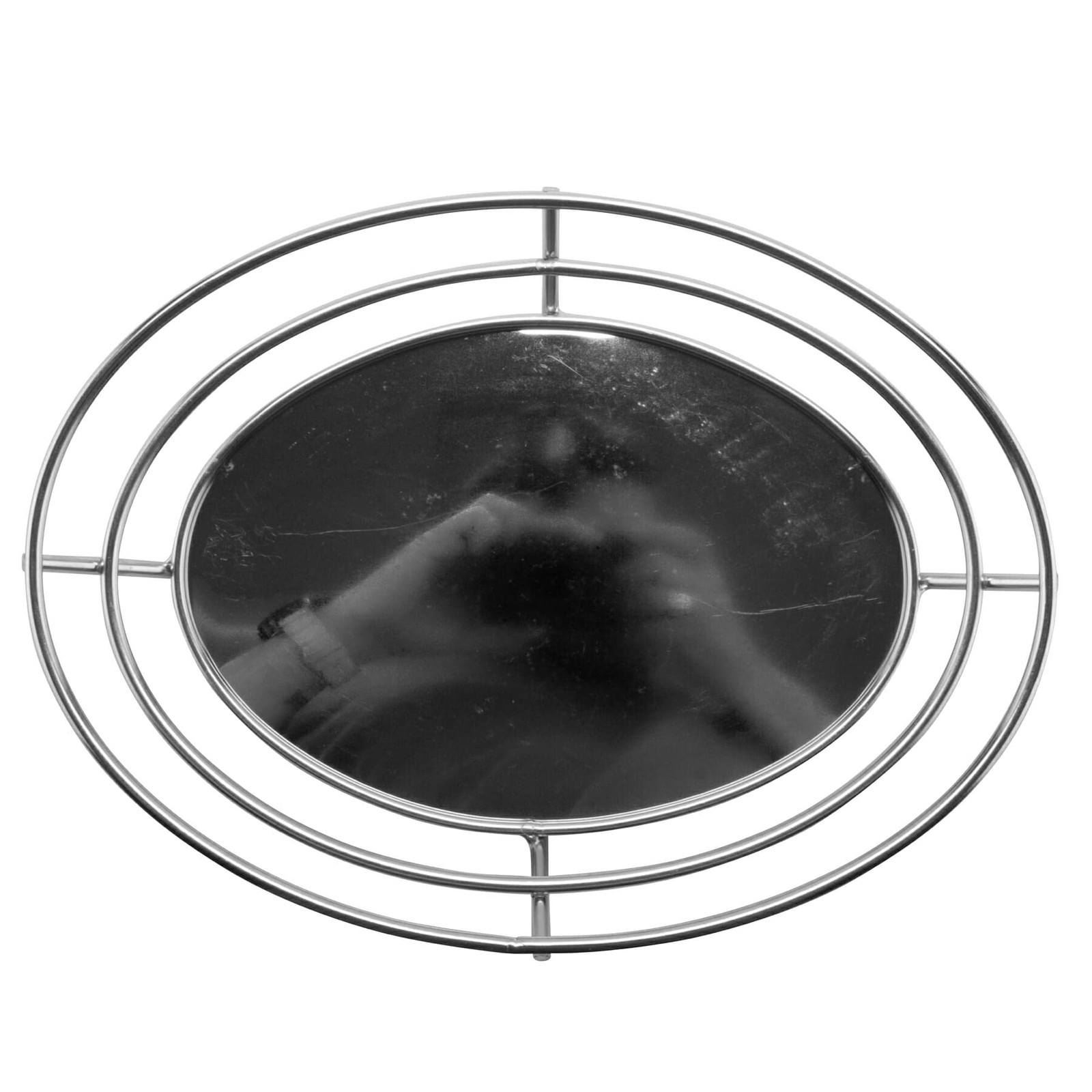 G.E.T. 4-83850 11.25″ x 8.25″ Stainless Steel Oval Basket with Raised Solid B…