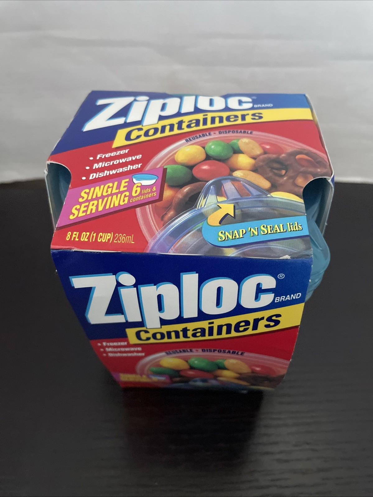 NIP VTG Ziploc 6 Snap’n Seal Single Serve 8oz/1 Cup Storage Containers 🇺🇸
