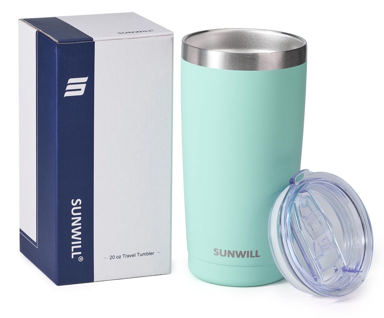 Sunwill Travel Coffee Tumbler 20 Oz Insulated Mug Lid Stainless Steel Cup For