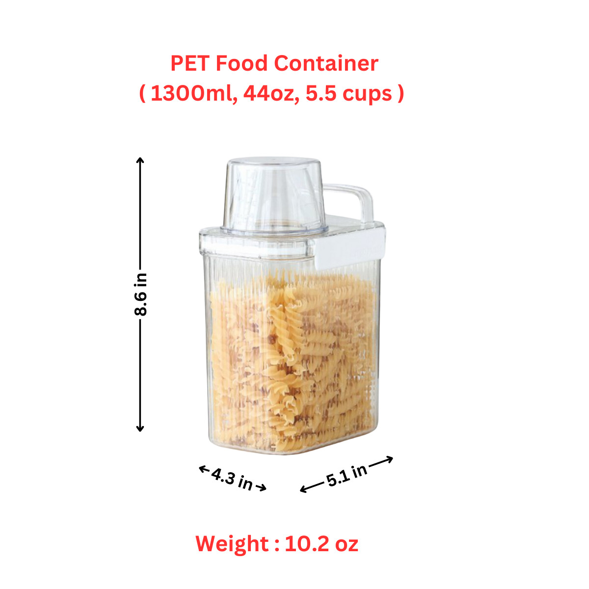 3 Set Airtight Kitchen Pantry Dry Food Rice Storage Container with Measuring Cup