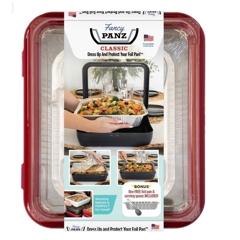 Fancy Panz Classic Red Foil Pan Carrier/Charcuterie & Veggie Trayz Combo *NEW*