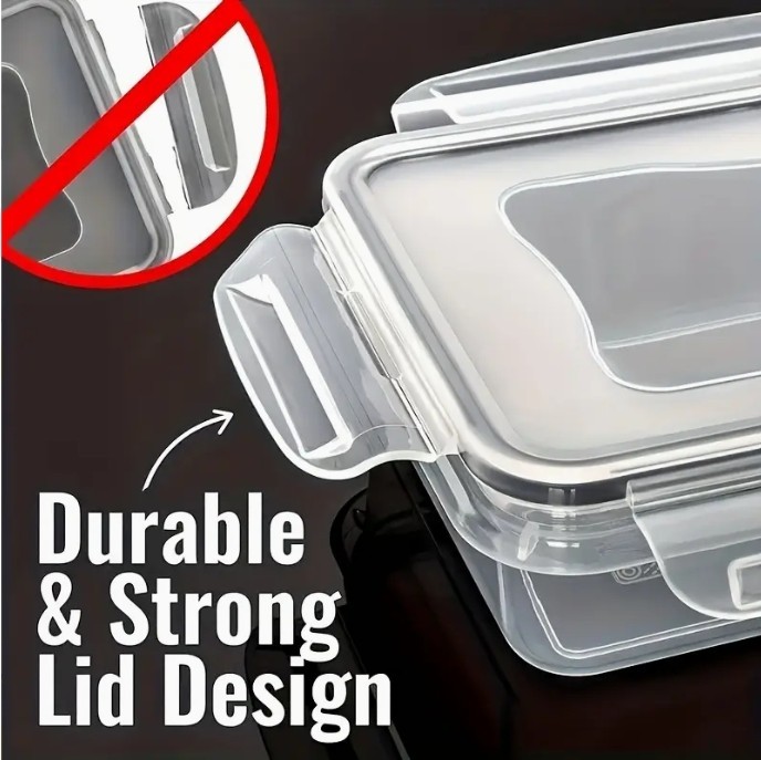 Food Storage Container Set, Fresh-Keeping Boxes, Easy-to-Secure Lids 20pcs