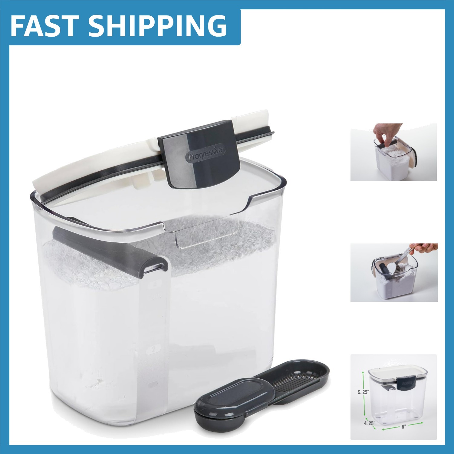 1.4 Quart Airtight Sugar Storage Container – Grey BPA-Free, Dishwasher Safe