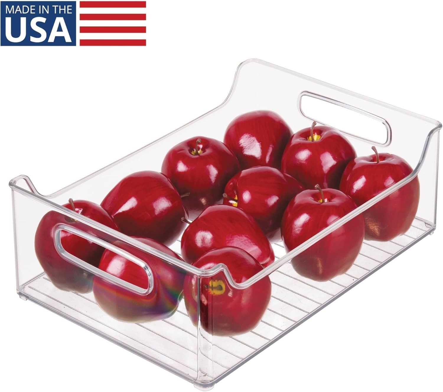 iDesign Stackable Storage Bin W/ Handles Pantry/Fridge Clear Made in USA