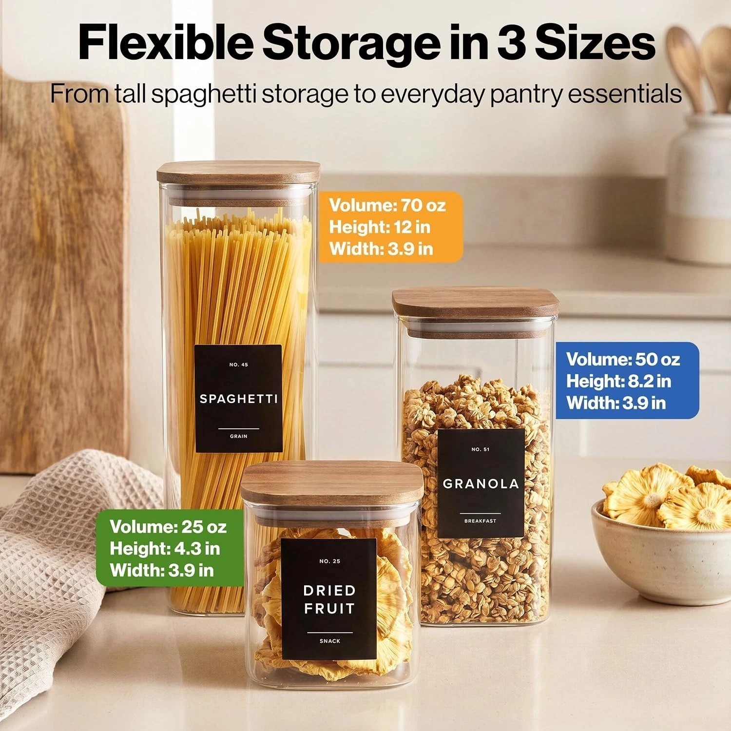 Glass Storage Containers with Bamboo Lids [5 Pcs – Extra Thick Glas] with 54 …