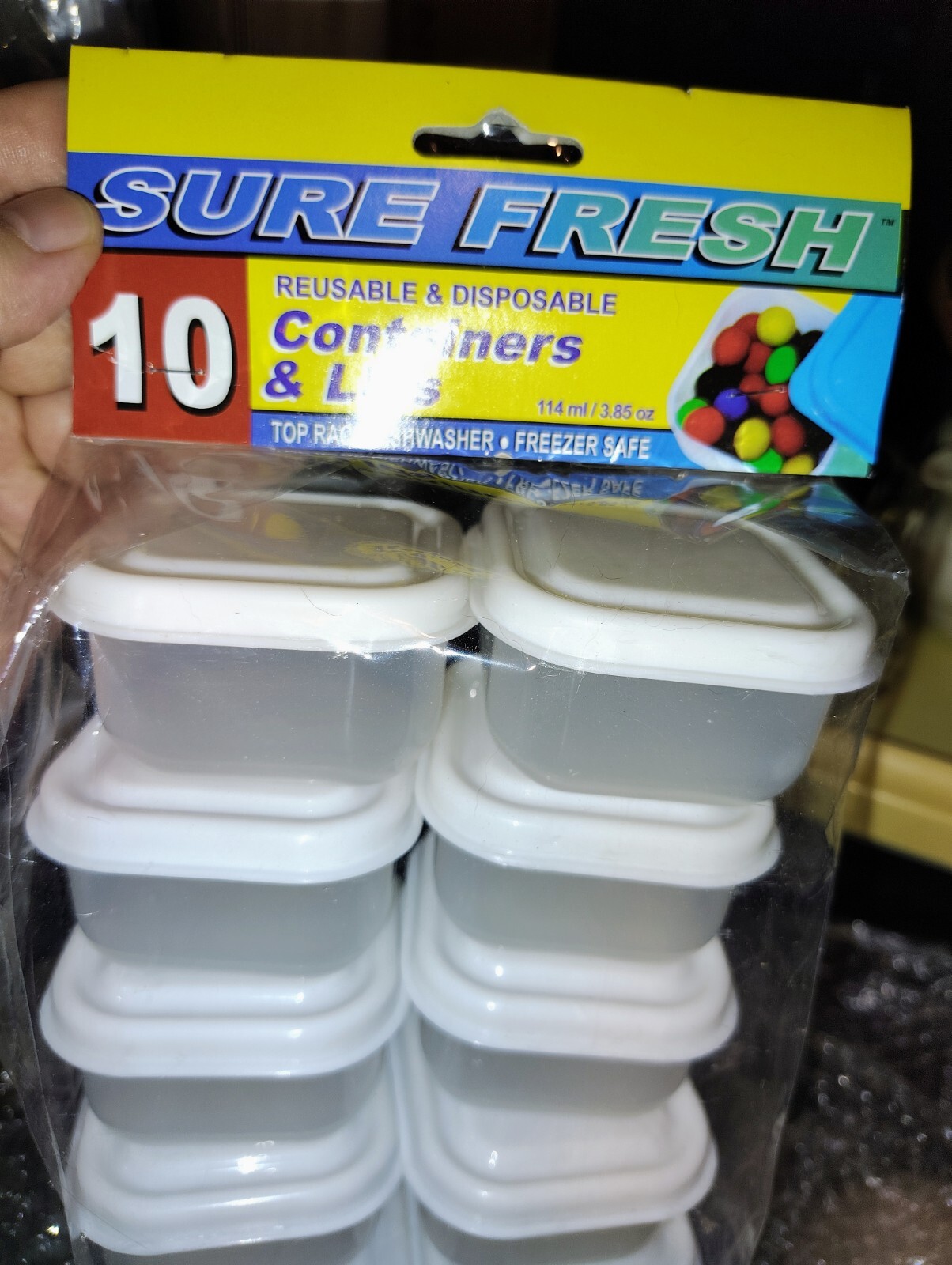 Sure Fresh Mini Storage Containers with Lids Round or Rectangle 10-count Packs