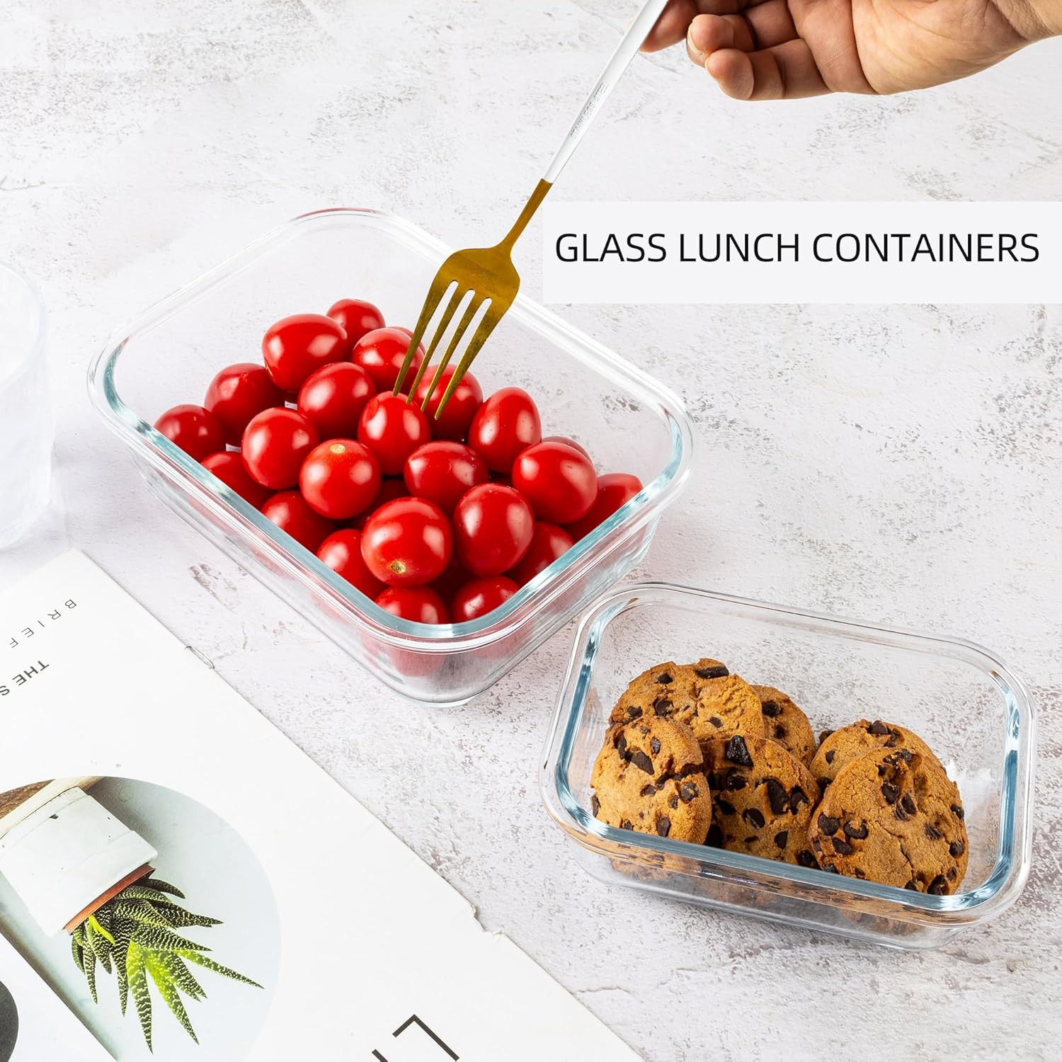 16PCS (8 Bowls + 8 Lids) High Borosilicate Glass Meal Prep Containers, Food Stor