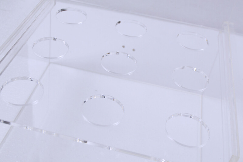 Clear Acrylic Ice Cream Cone Cabinet 9-Holes for Egg Roll and Waffle 10.8″ High