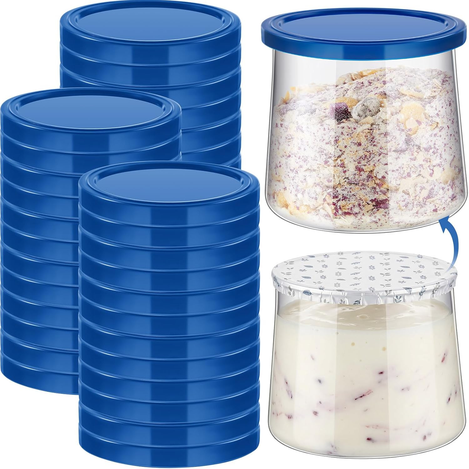 48 Pcs Yogurt Container Lids Plastic Jar Lids Not Included Jar