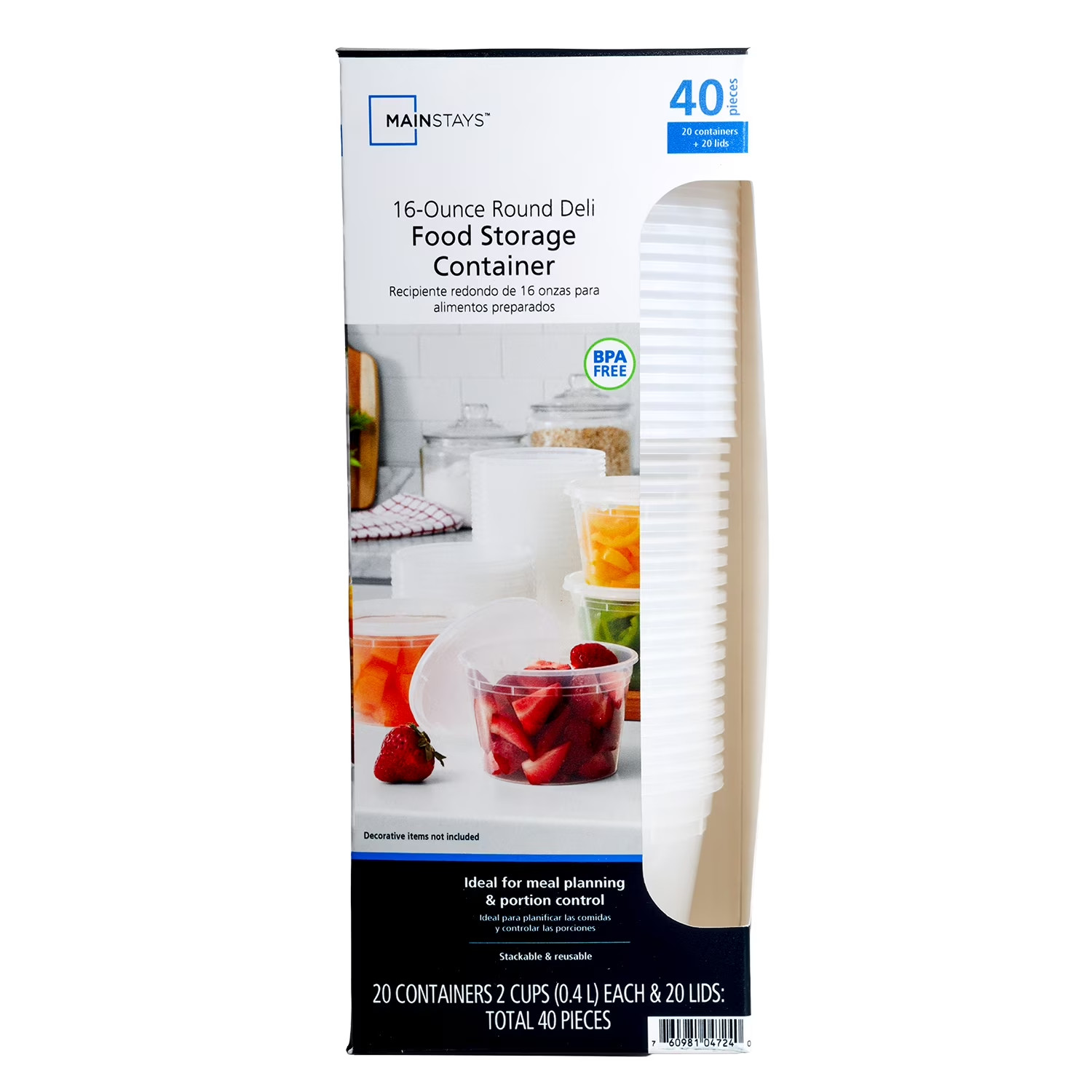 Plastic Deli Container Reusable Food Storage Meal Prep 20 Pieces 16oz.