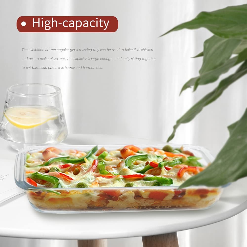 2-Pack Glass Baking Dishes – 102 oz & 75 oz (2.2 L + 3.0 L) Large Oven-Microw…