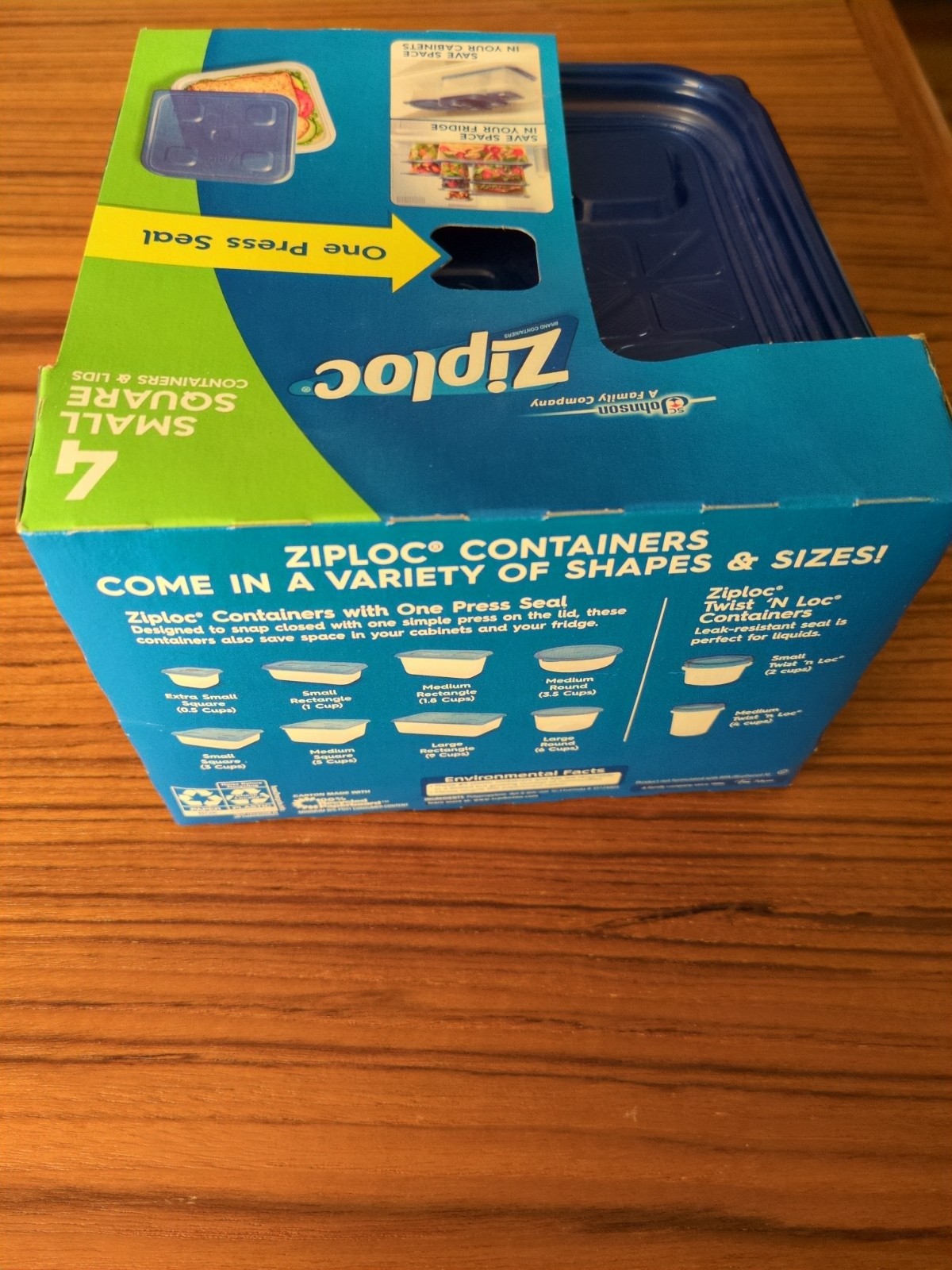 Ziploc Small Square Container – 4 Count