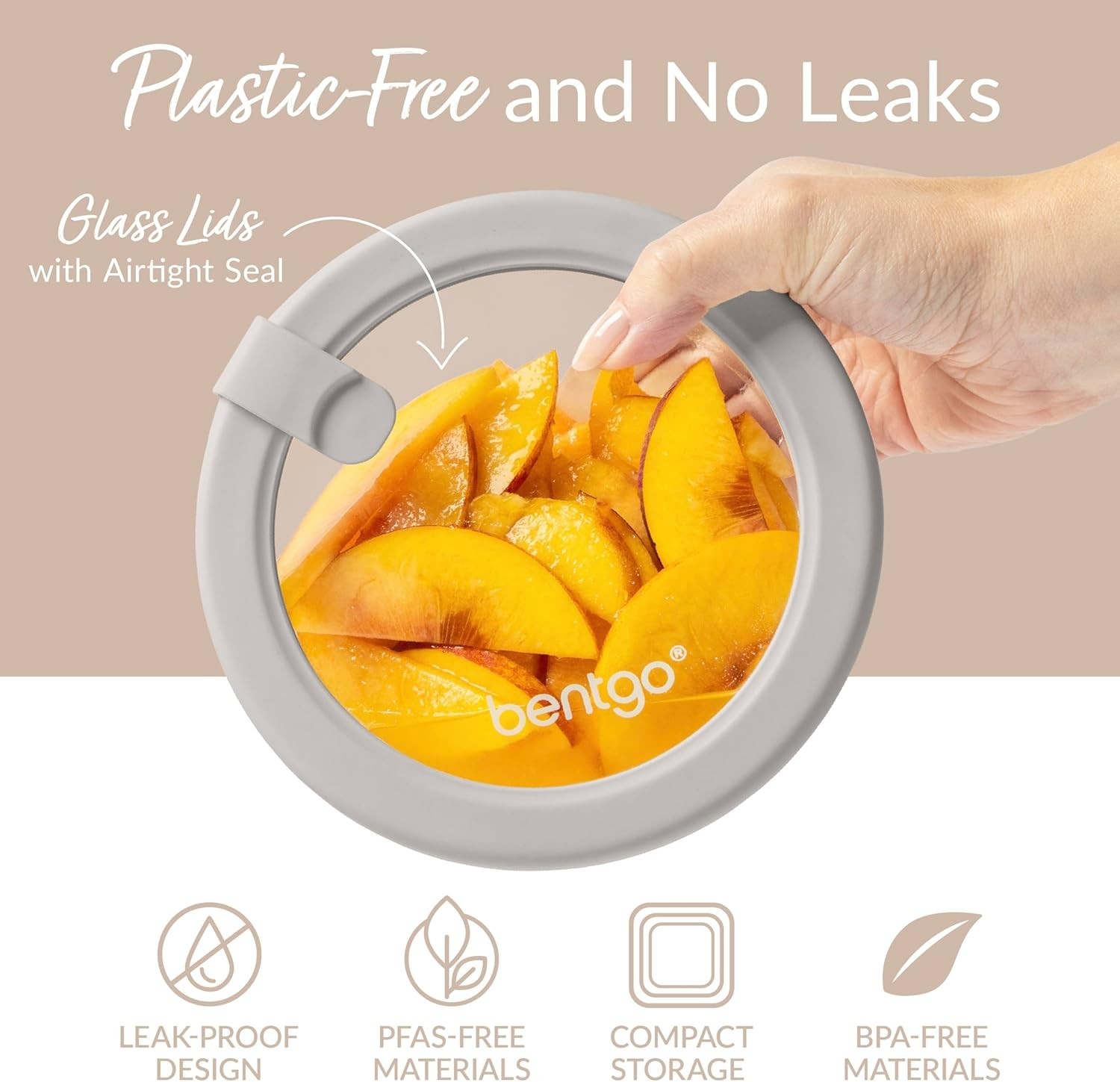 12 Piece Leak Proof Glass Food Storage Set Airtight Lids White Stone