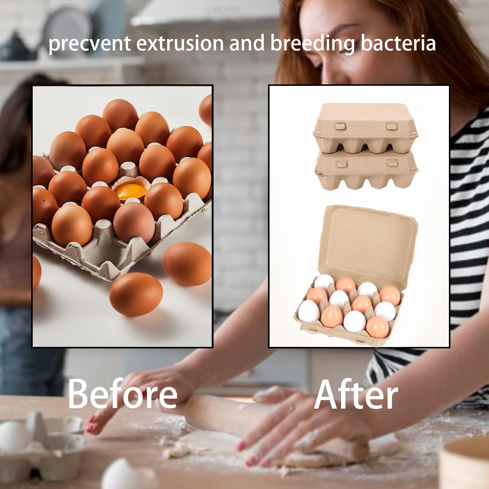 20 PCS Egg Cartons Bulk 3×4 Style Reusable Natural Paper Pulp Holder Storage