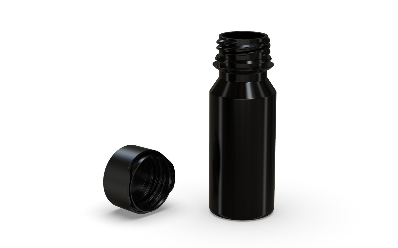 CHUBBY GORILLA 60ML STUBBY AVIATOR SHOT BOTTLES (5pack) BLACK BOTTLE/BLACK LID