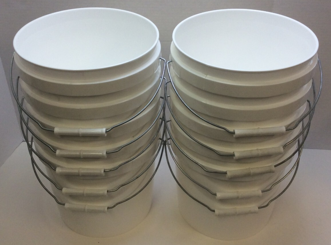 Letica 65 MIL 2 Gallon Food Grade Bucket With No Lid, White (10PK)