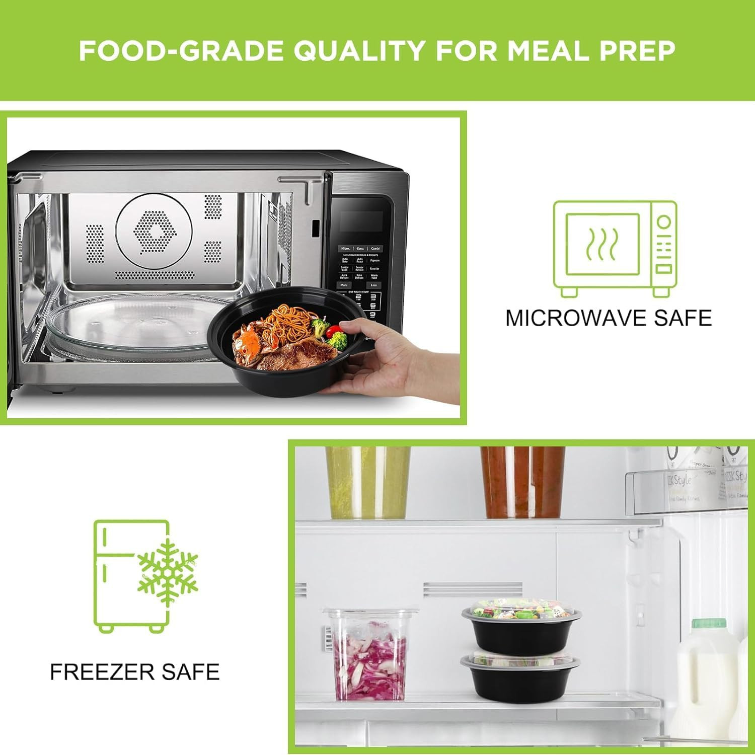 Meal Prep Containers with Lids – 10Pack 32Oz Meal Prep Bowls, Disposable