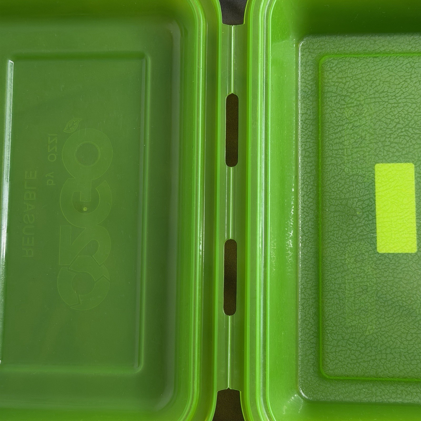 BPA FREE-NSF-OZZI Reusable Containers Heavy Duty Plastic Snap Lid Green 9″x6″x3″