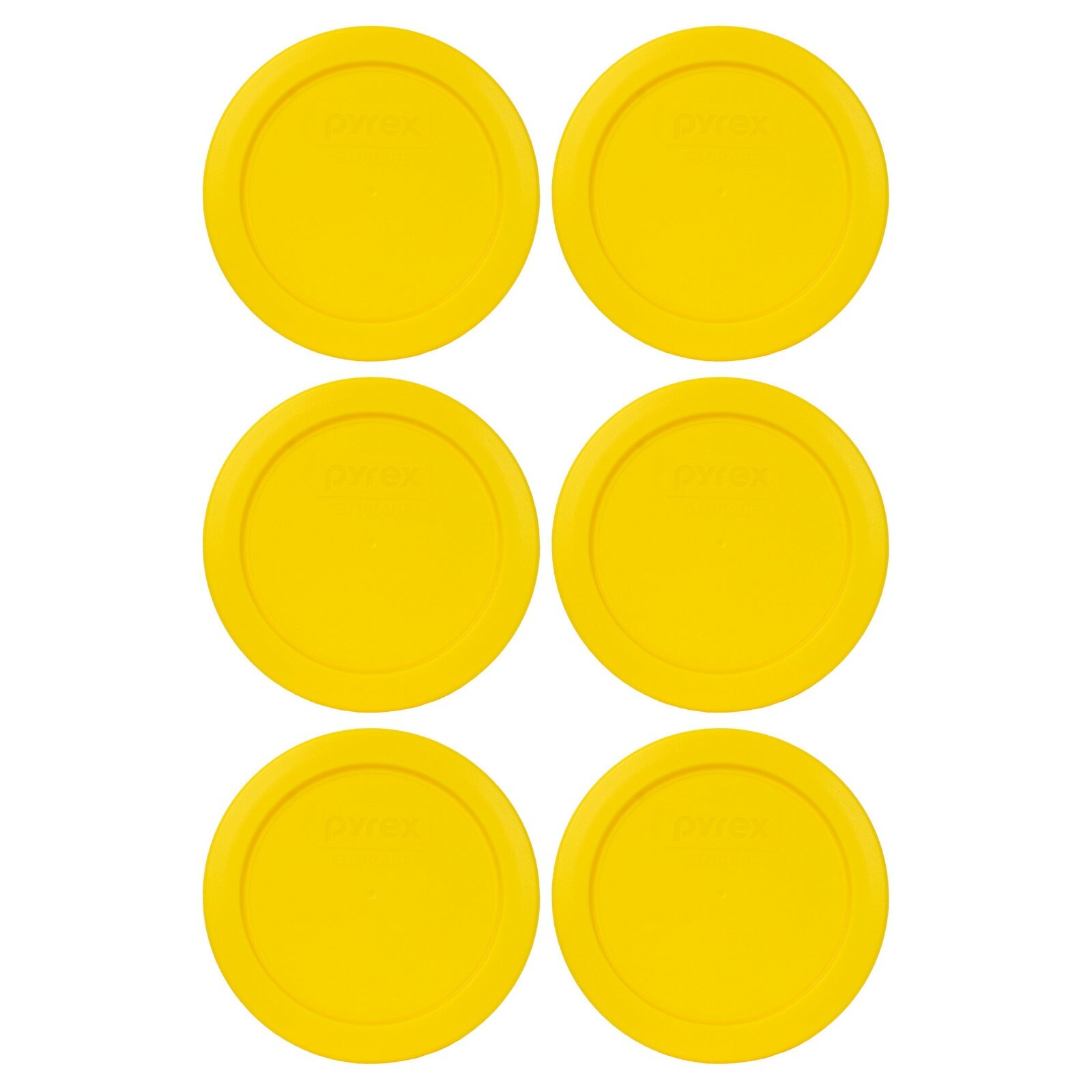 Pyrex 7200-PC Round Meyer Lemon Yellow Replacement Lid Cover (6-Pack)
