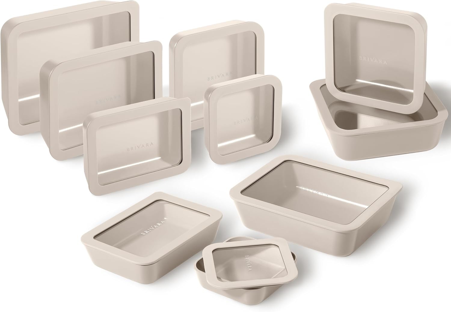 10 Piece Ceramic Coated Glass Food Storage Containers