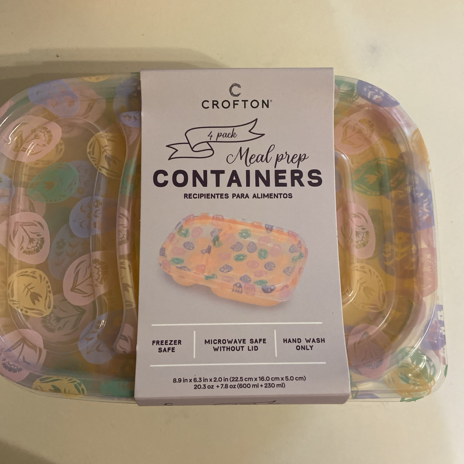 Set Crofton Meal Prep 4 Containers W/ Lids Easter Eggs 2 Compartment NWT