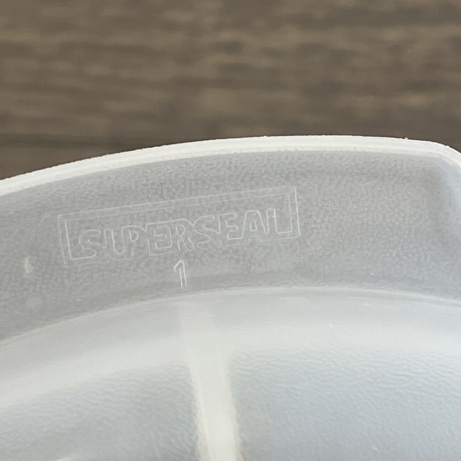 Vtg SUPERSEAL 8.5” Divided Food Storage Container w Lid Microwaveable Clear