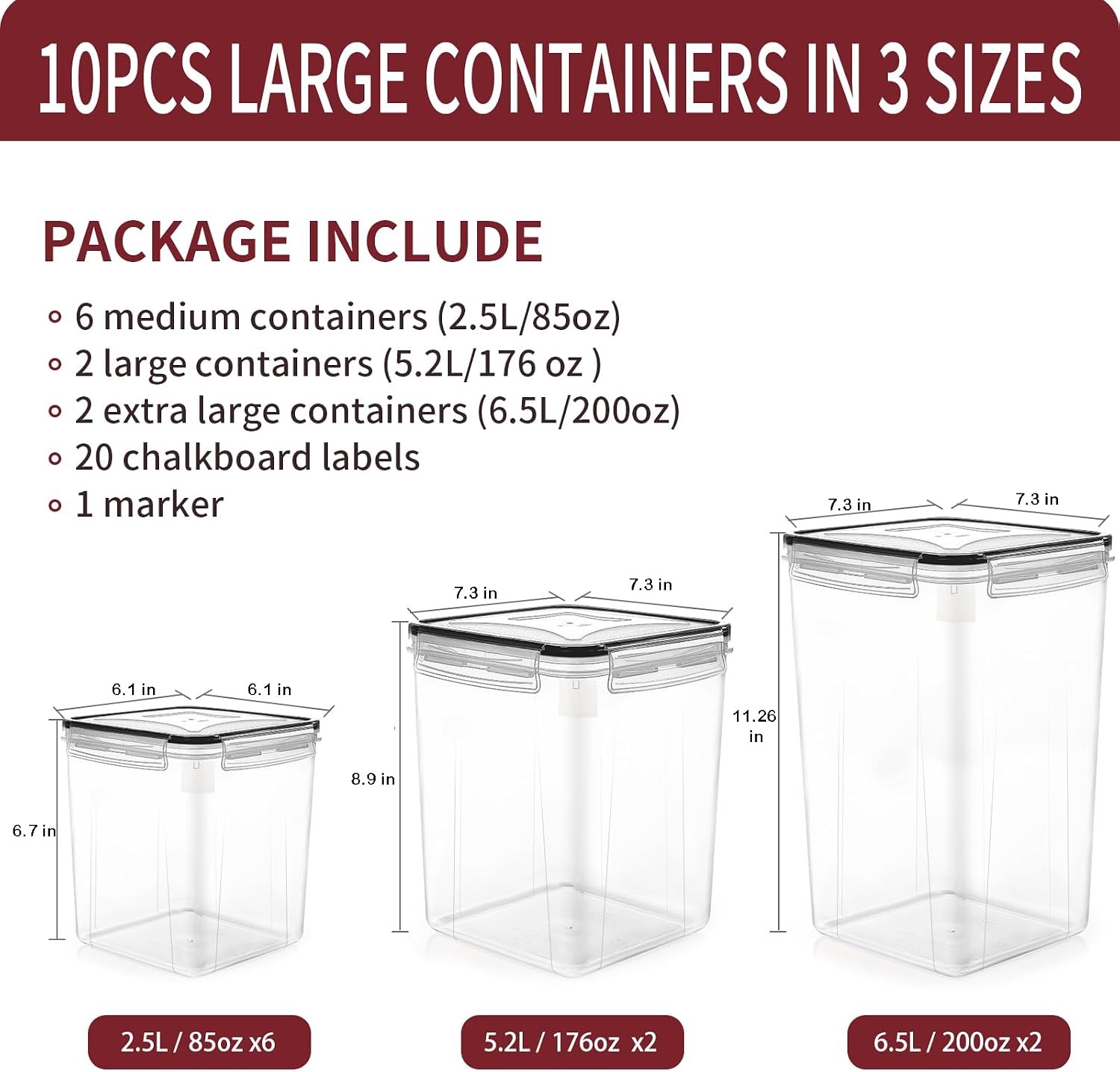 10 PCS flour sugar storage containers for Organizers and Storage | BPA Free