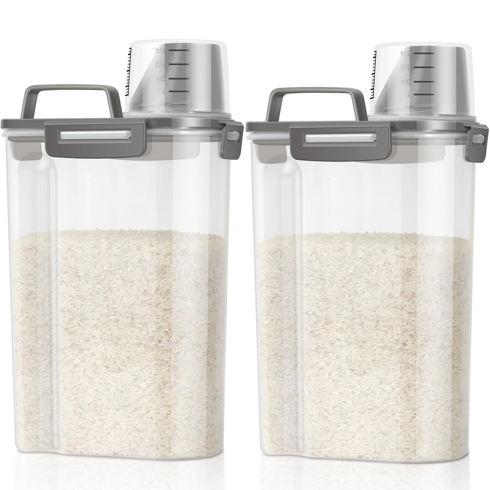 Rice Container Cereal Storage Container 2 Pack 5 Lbs, Kitchen Pantry Dry Food…