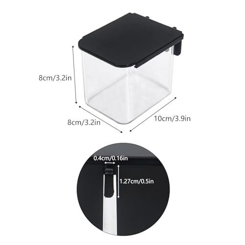Klmnop 4 Pcs Pegboard Accessories with Lid, 3.9 x 3.2 x 3.2 Inch Pegboard Black