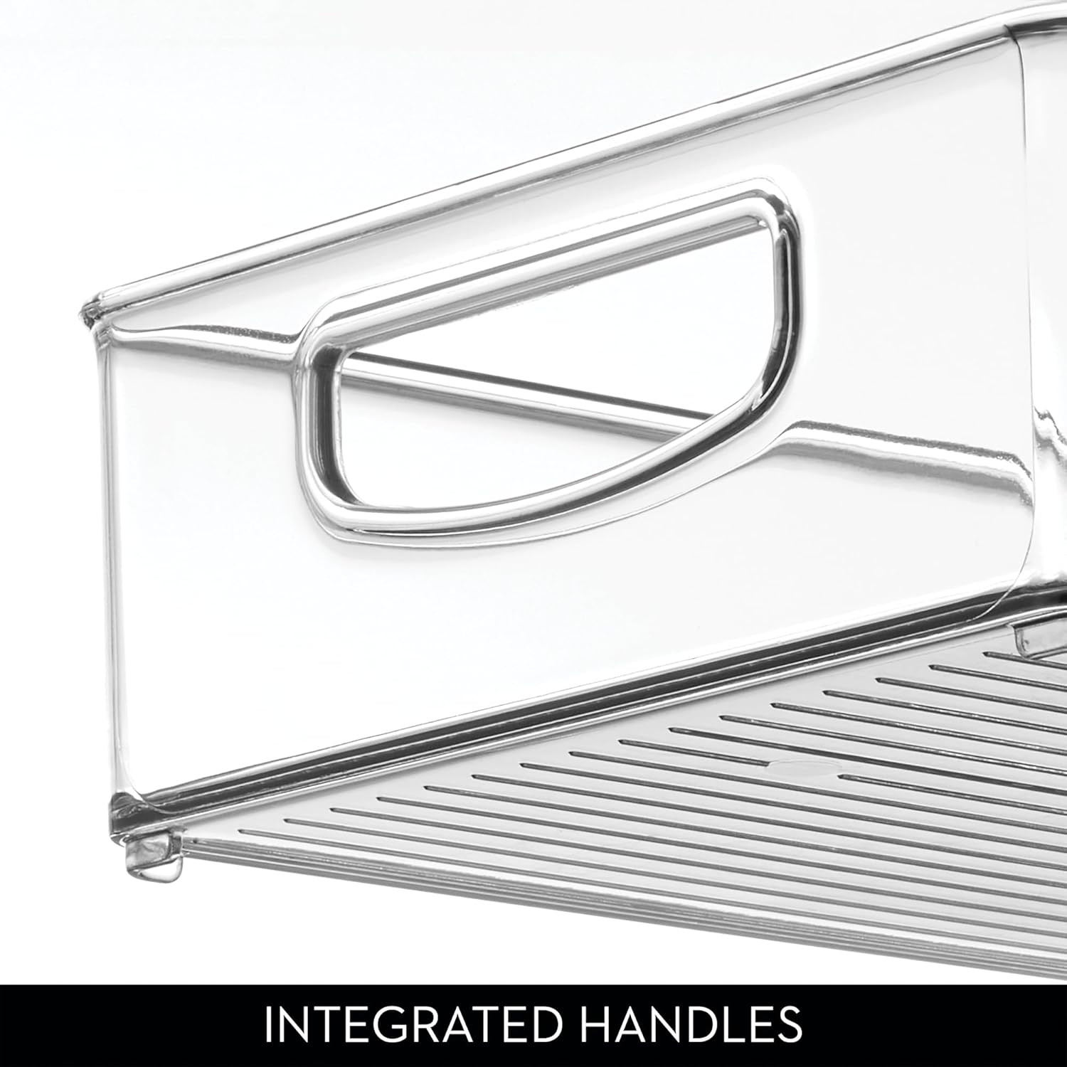 Stackable Clear Plastic Extra Long Pantry Organizers, 4-Pack | Cabinet Storage B