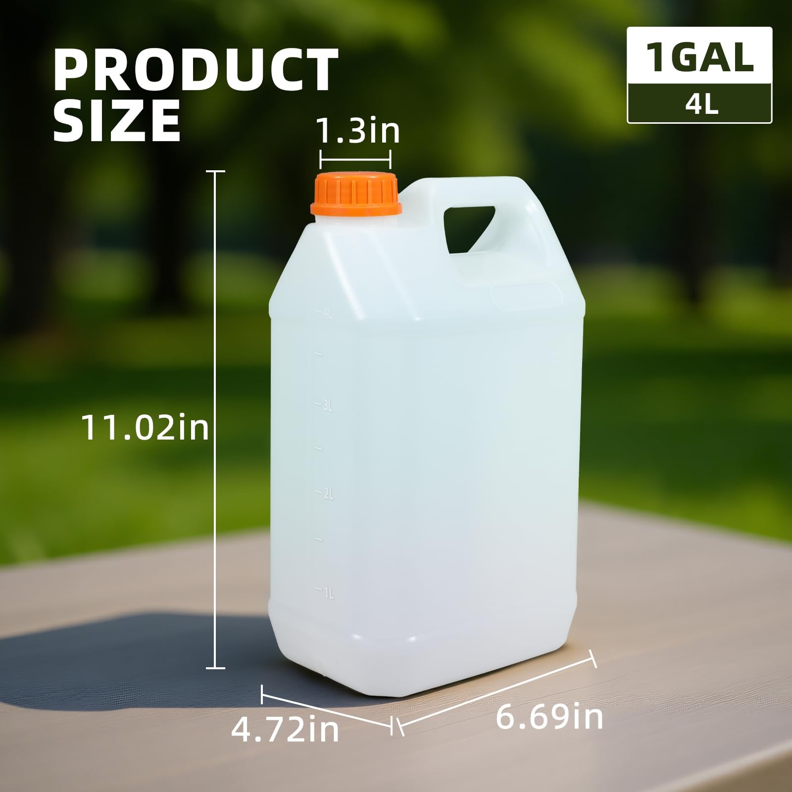 2 Pcs 1 Gallon Jugs with Caps Empty Plastic Gallon Containers with Lids Oil C…