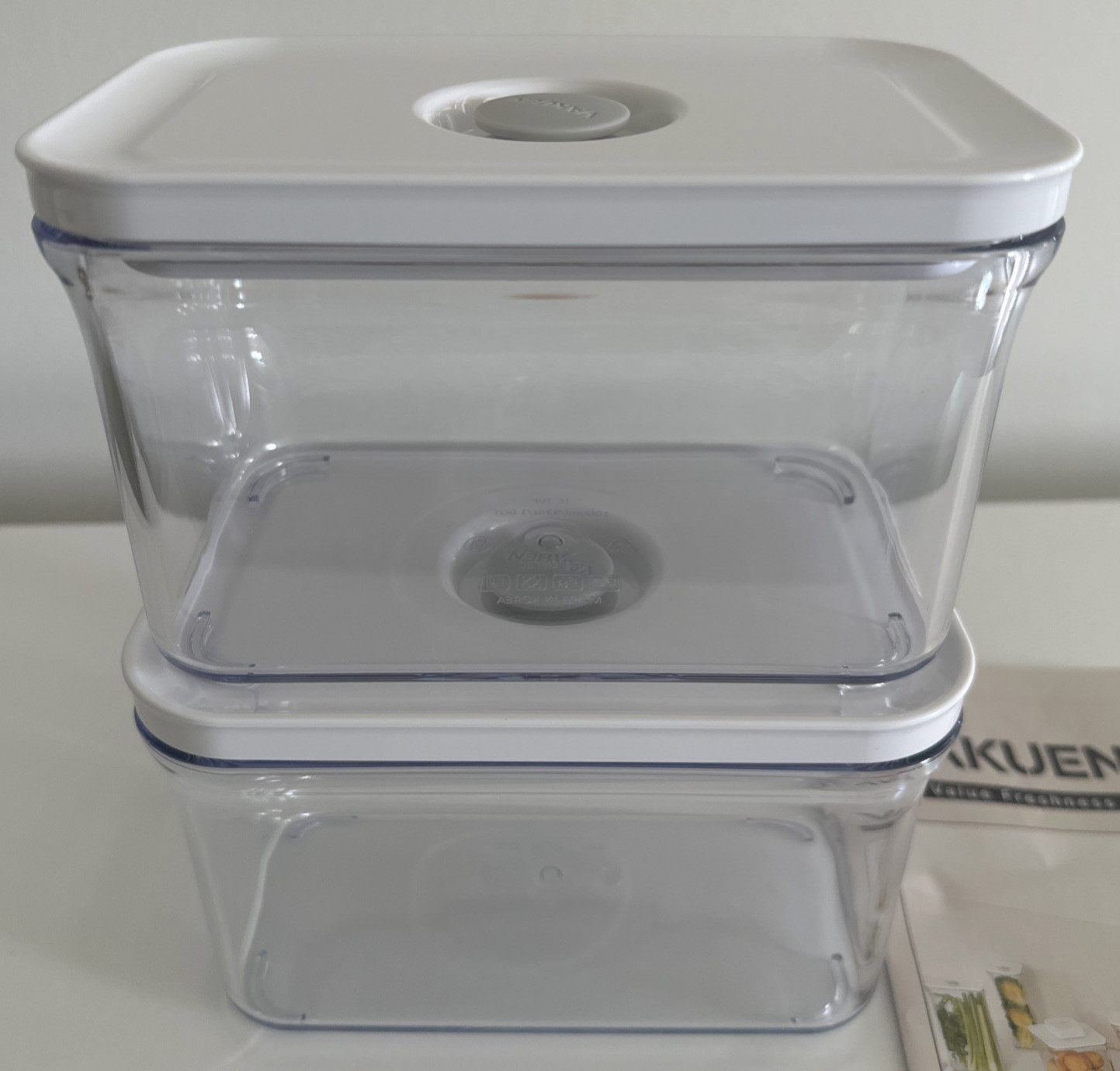 VAKUEN Premium Airtight Food Storage Containers, Rectangular 2pc/set 1.06 qt NEW