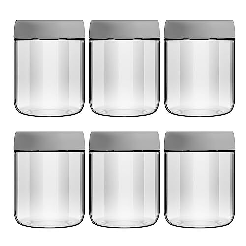 6 Pack 16oz Glass Jars Overnight Oats Containers with Lids for Breakfast Lunch