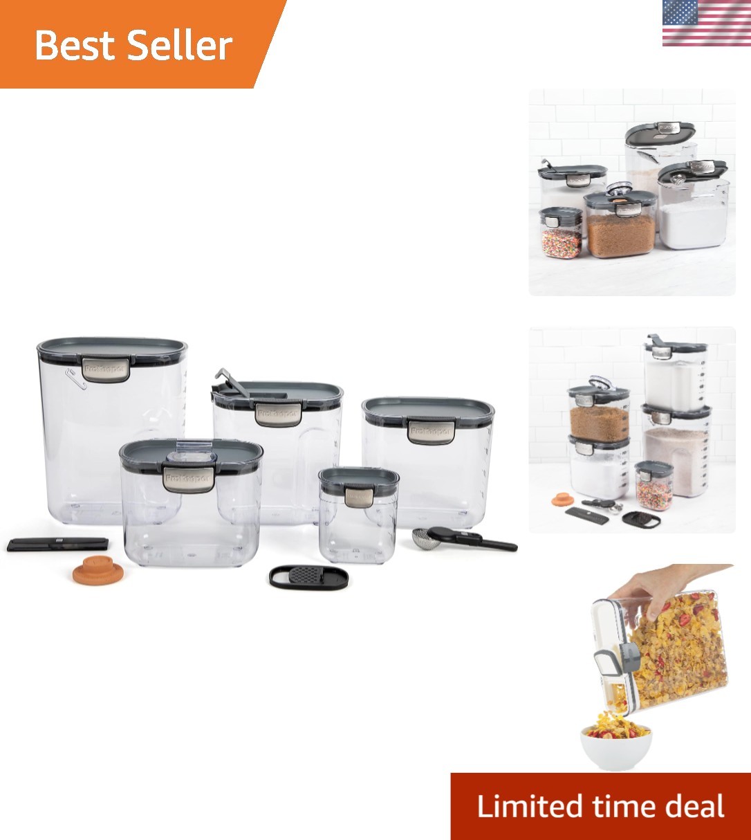 Custom-Fit Airtight Container Set – 9-Piece Plastic Canisters for Sugar & Flour