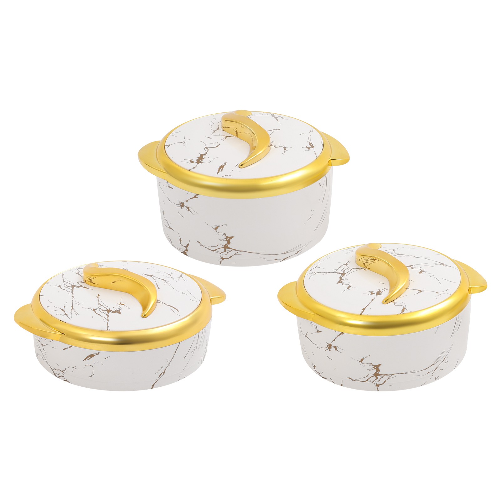 3-Piece Thermal Dish Set with Lids Insulated Stainless Steel Food Container