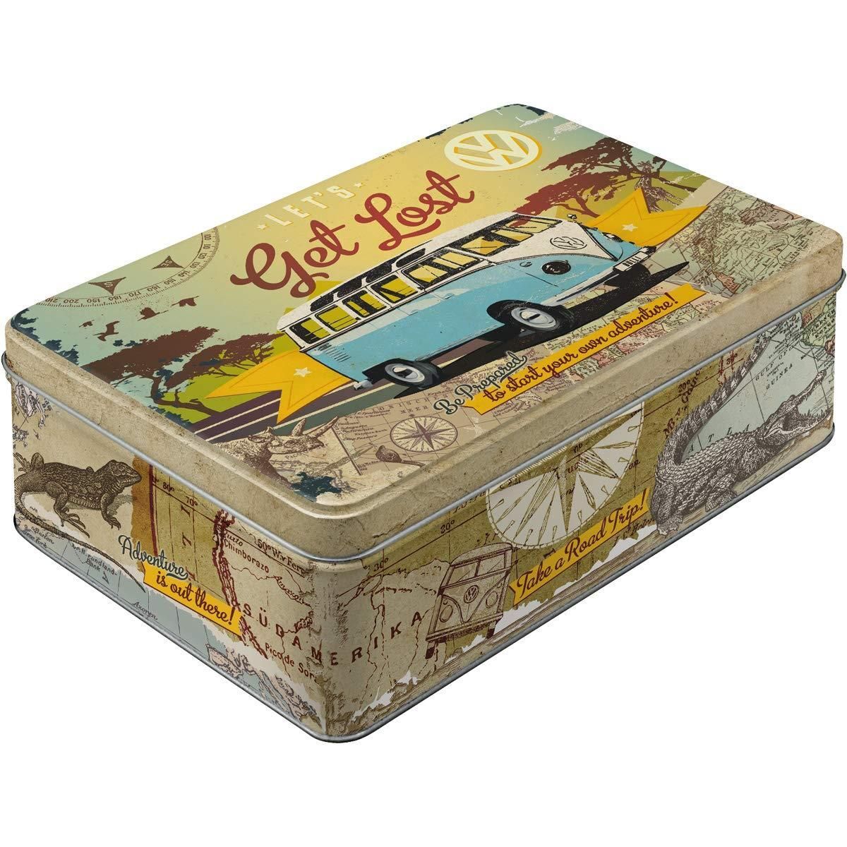 Nostalgic-Art – Flat Tin Box Metal Storage Container Cookie Jar – VW Bulli