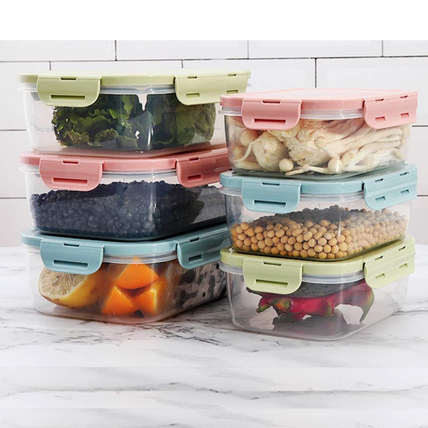 Food Storage Containers Set with Airtight Lids – 3 Pack BPA-Free Plastic Meal…