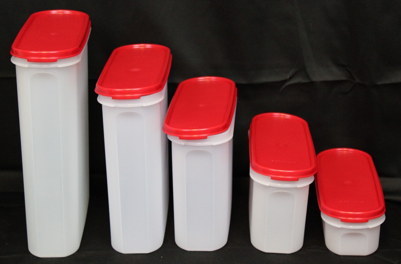 10 pc Tupperware Storage Set Modular Mates Red Lids Oval Starter NEW